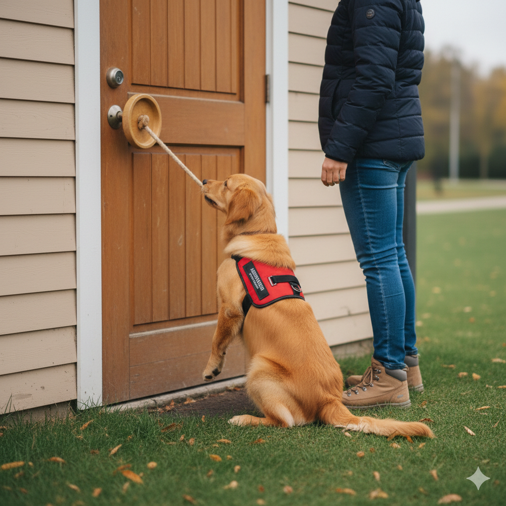 Hund öffnet Tür mit speziellem Training